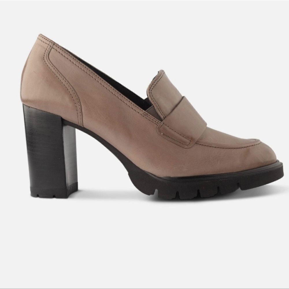 New Paul Green Nina Loafer Pump in Antelope gray brown high heel penny 4.5 NWT